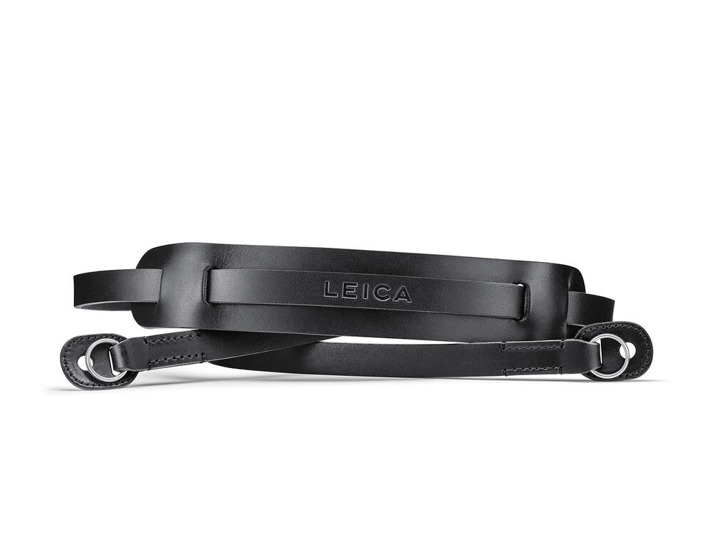 Leica 라이카 Carrying Strap With Shoulderpad, Leather, Black