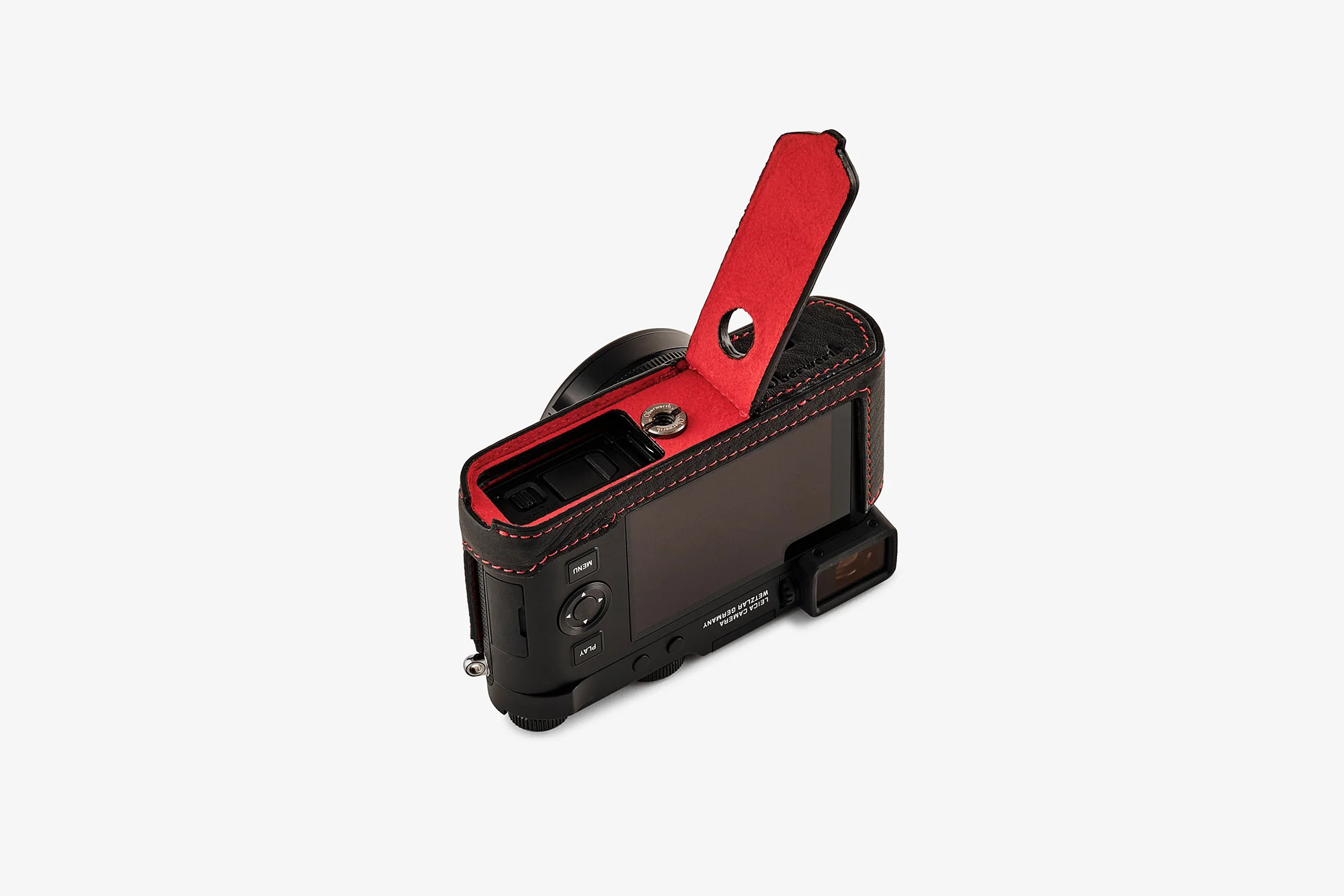 Leica 라이카 D-Lux 8 Half Case black/red stitching